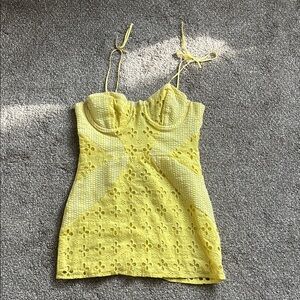 For Love and Lemons yellow mini dress! Perfect for summer!! Worn once!